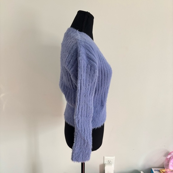 ASTR Women's Veda Sweater V Neck Wrap Blue Size Small - Picture 3 of 9